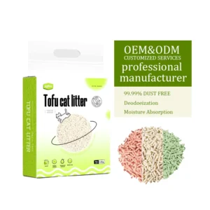 Eco Friendly Biodegradable Flushable Tofu Residue Dust Free Fast Clumping Highly Adsorbent Odor Control Cat Litter