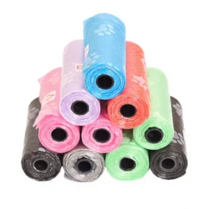 Eco Friendly Biodegradable Plastic Poop Bags Multi Color Roll for Dog Waste Disposal