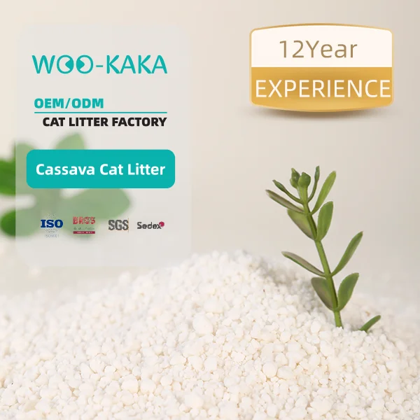 Eco Friendly Cat Litter Fast Delivery Highly Absorbent Odor Control Biodegradable Cassava Cat Litter