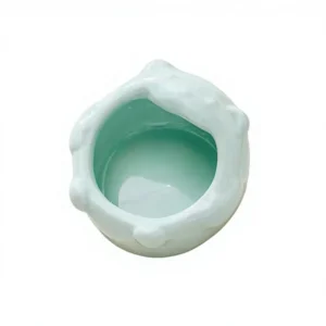 Eco Friendly Ceramic Rounded Pet Feeder Anti Slip Food Water Bowl Cute Design Simple Style Small Animals Smart