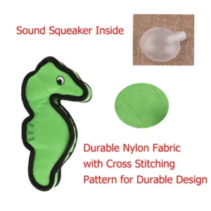 Eco Friendly Classic Pet Squeak Ocean Seahorse Shaped Oxford Bite Resistant Tough Chew Interactive Dog Toys
