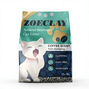 Eco-Friendly Clumping Cat Litter with Bentonite Sand Quickly Absorbs Flushable
