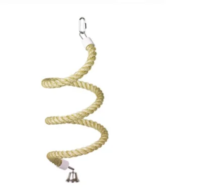 Eco Friendly Colorful Perching Bird Cage Stand Cotton Rope Hanging Supplies Training Chew Toys Climbing Stick Parrot Pet