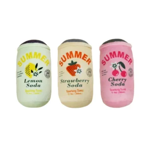 Eco-Friendly Cotton Pet Accessories Squeaky Dog Toys in Plush Beverage Shape Sustainable Pet Supply