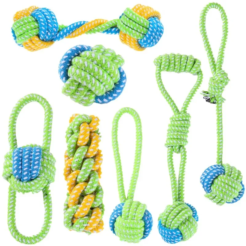 Eco Friendly Cotton Rope Dog Chew Toys Interactive Durable Pet Supplies for Puppy Training Made of Nylon