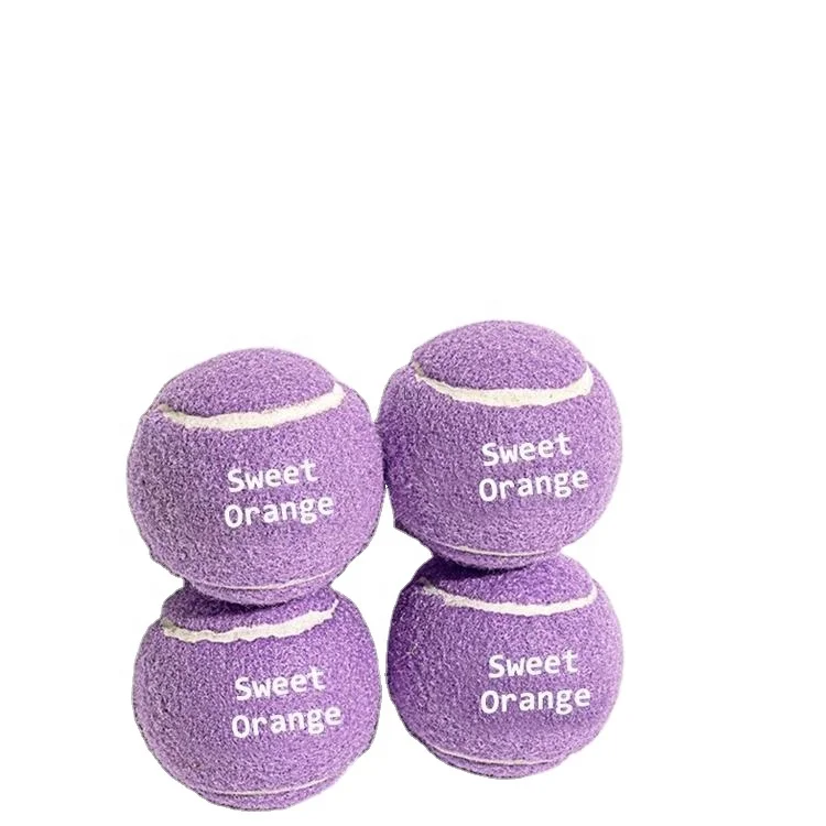 Eco Friendly Custom Logo Chew Rubber Exercise Training Interactive Pet Ball Throwing Small Tennis Dog Ball Toy