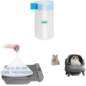 Eco-Friendly Custom Printed Organic Logo Pet Smart Cat Litter Box Compostable Poop Waste Roll Pet Waste Disposal
