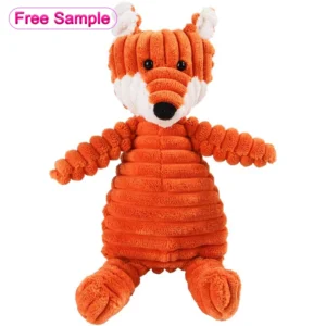 Eco Friendly Cute Interactive Stuffed Animal Soft Pet Puppy Squeaky Plush Dog Chew Toy