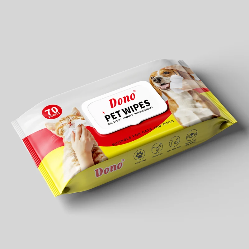 Eco Friendly Disposable Pet Wet Wipes OEM Pet Eye Wipes for Dogs Made of Wood Plastic Cotton Fiber