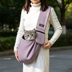 Eco Friendly Dog Cat Zipper Breathable Bag Foldable Waterproof Lycra Pet Sling Carrier Bag for Small Pets Outdoor