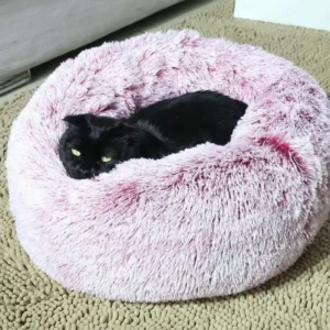 Eco Friendly Dog Kennel with Detachable Round Plush Winter Season Solid Pattern Cat Kennel Warm Pet Supplies Bed and Mat