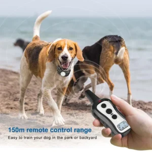Eco Friendly Dog Training Collar White Backlit LCD 16 Shock 8 Vibration Safety Certified Pet Supplies