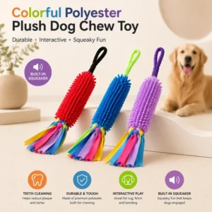 Eco Friendly Dog Tug Toy Interactive Plush Rope Chew Toy Squeaky Training Bungee Pull Toy for Aggressive Chewers