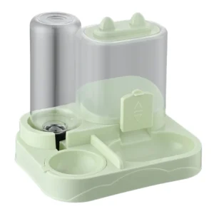 Eco Friendly Double Bowl Automatic Pet Bowl Feeder Plastic Cat and Dog Basin with Water Dispenser Direct