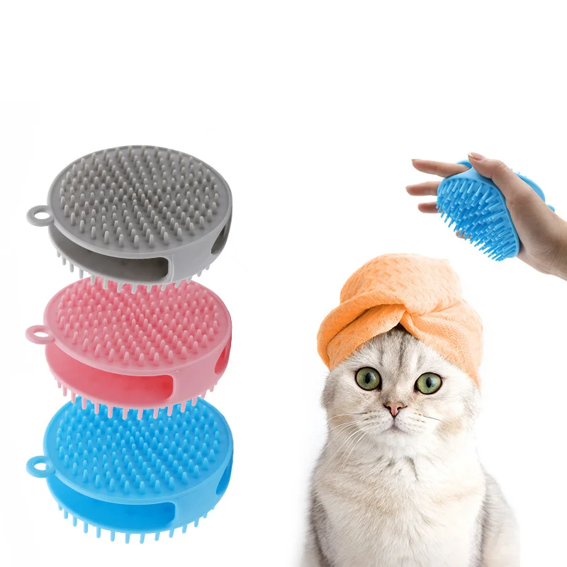 Eco Friendly Double Sided PU PP Soft Multi Function Interactive Massage Shower Cleaning Comb Pet Bath Brush for Dogs Cats Small