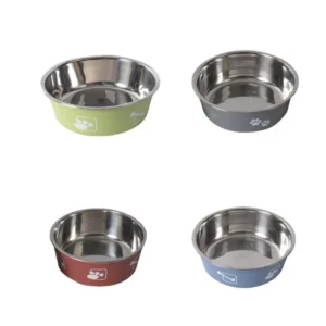 Eco Friendly Durable Double Walled Stainless Steel Pet Bowls Anti Slip Rubber Bottom for Small Animals Dog Cat Feeders