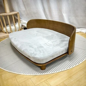 Eco Friendly Durable Modern U Shape Solid Wood Dog & Cat Bed Pet Sofa House All Seasons Pet Nest Carton
