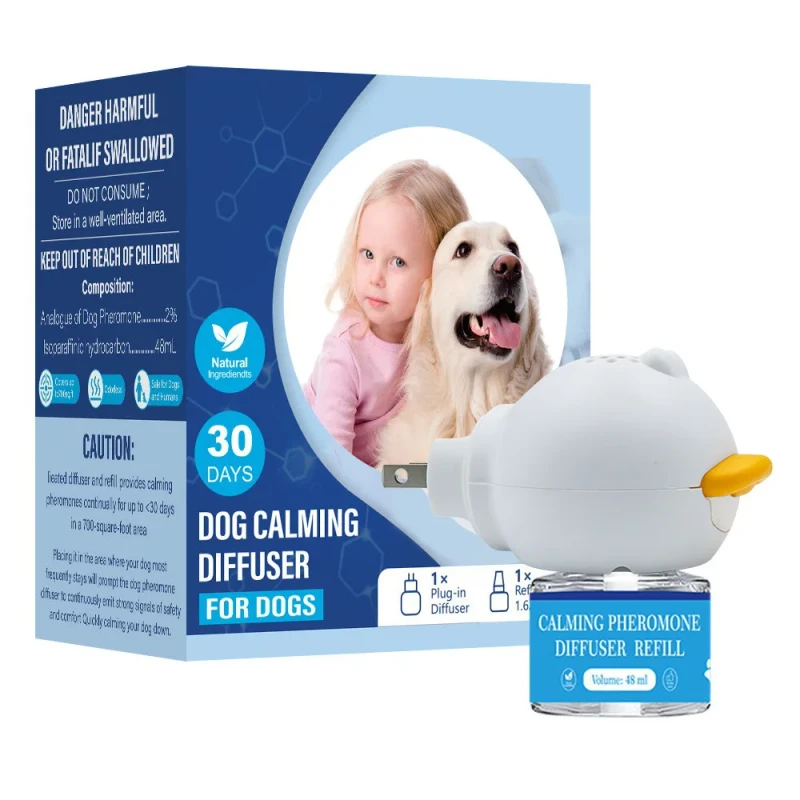 Eco Friendly Durable Pet Pheromone Calming Liquid Electric Heated Diffuser Set Anti Anxiety Kit Prevent Cat Urine for Dogs