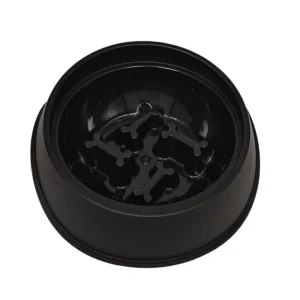 Eco-Friendly Durable Plastic Slow Dog Feeder Bowls with Non-Slip Base