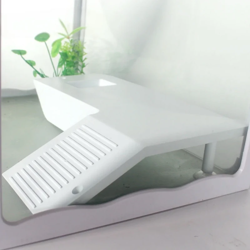 Eco Friendly Durable Plastic White Green Lightweight Dry Basking Platform Reptile Amphibian Supplies