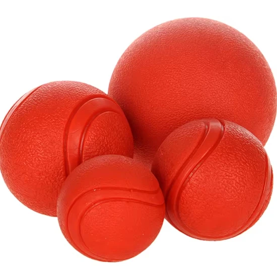 Eco Friendly Durable Solid TPR Rubber Bouncing Dog Toy, Bite Resistant Squeak Interactive Toy