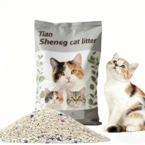 Eco Friendly Fast Clumping Low Dust 99% Dust Free Highly Adsorbent Bentonite Spherical Light Grey Lavender Scented Cat Litter