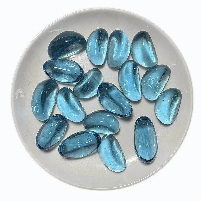 Eco Friendly Fire Resistant Solid Green Colorful Bulk Glass Beads Cashew Shape Dining Kitchen Living Room Outdoor Fire