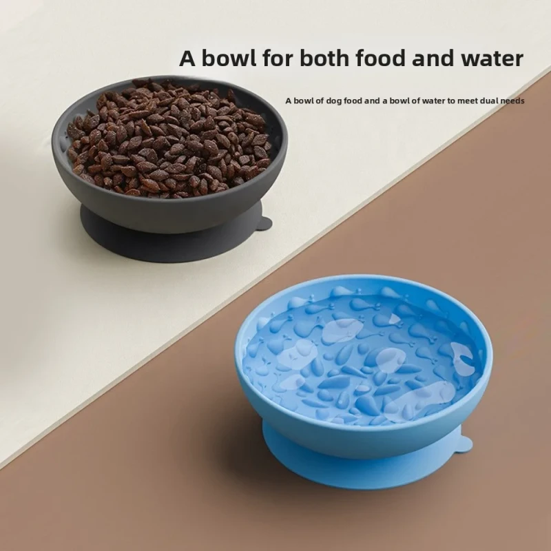 Eco Friendly Food Grade Pet Products Bowls Feeders Drinking Suction Cup Cat Dog Slow Feeding Silicon Pet Slow Bowl