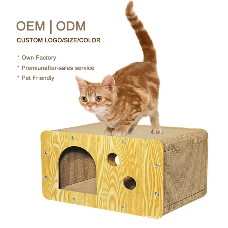 Eco Friendly Four Seasons Double Layer Durable Corrugated Paper Grinding Claw Playing Crumb Free Cat Scratch Board Nest