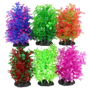 Eco Friendly Green Plastic Aquarium Decorations Rectangle Shaped Fish Tank Accessories Green Tank Decor