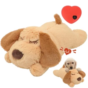 Eco Friendly Heartbeat Squeak Plush Dog Toy Interactive Boredom Relief Companion for Anxiety Pet Supply