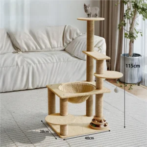 Eco-Friendly High Quality Wood Cat Tower Climbing Frame Large Scratcher Encourages Jumping Climbing Cat Tree House