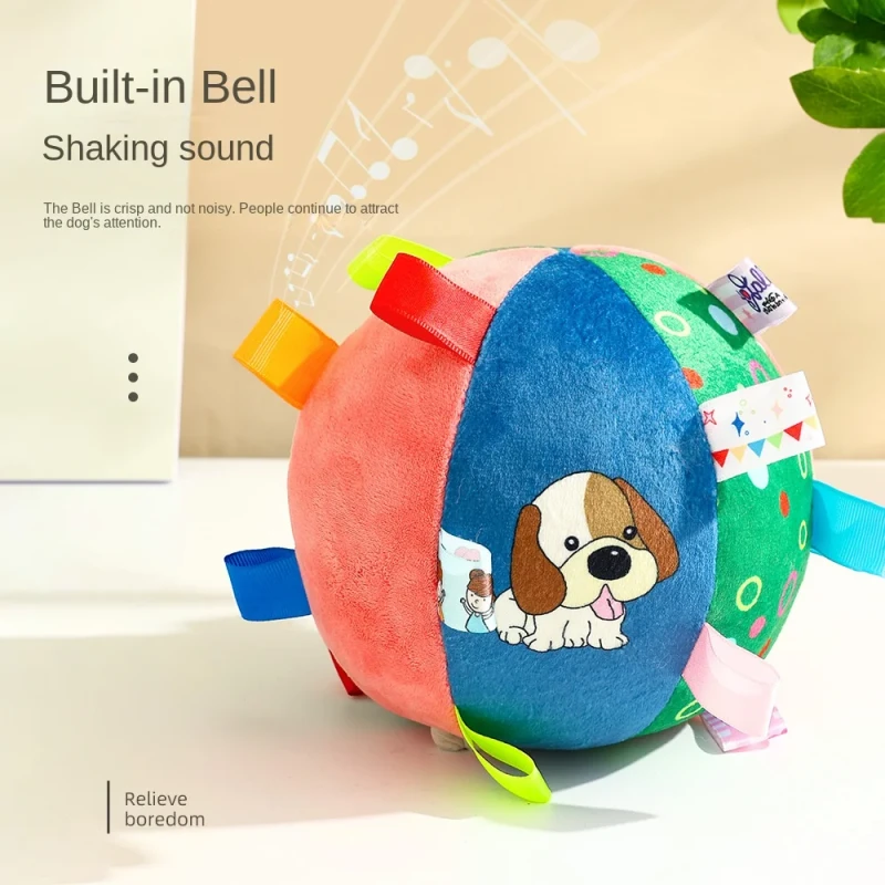 Eco Friendly Interactive Training Dog Ball Toy Squeak Plush Companion with Sound Bell Bite Resistant Smell Companion for Pets