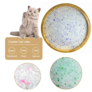 Eco Friendly Large Particles Cat Litter in Blue Pink Red Colors Silica Gel Low Dust with Crystal Finish