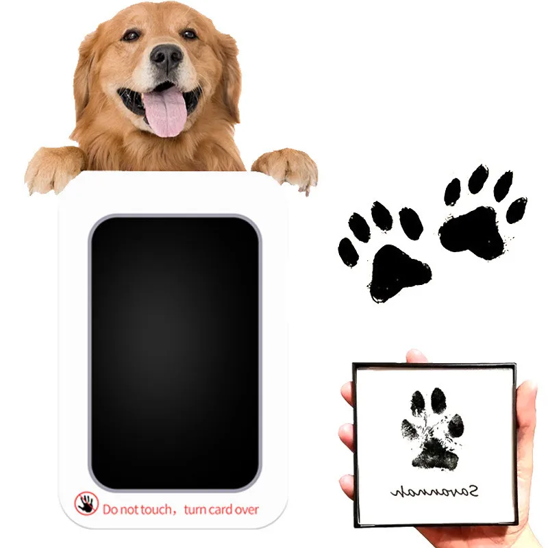 Eco Friendly Lightweight Pet Paw Print Impression Kit for Dogs Cats Paper Footprint Keepsake Square Design