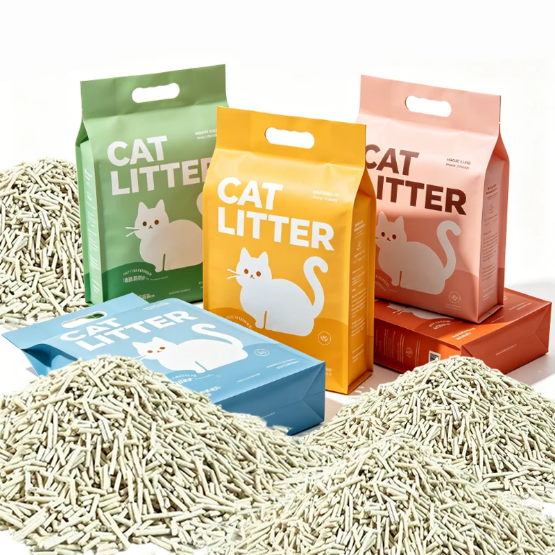 Eco Friendly Low Dust Tofu Cat Litter Flushable Biodegradable Cat Litter