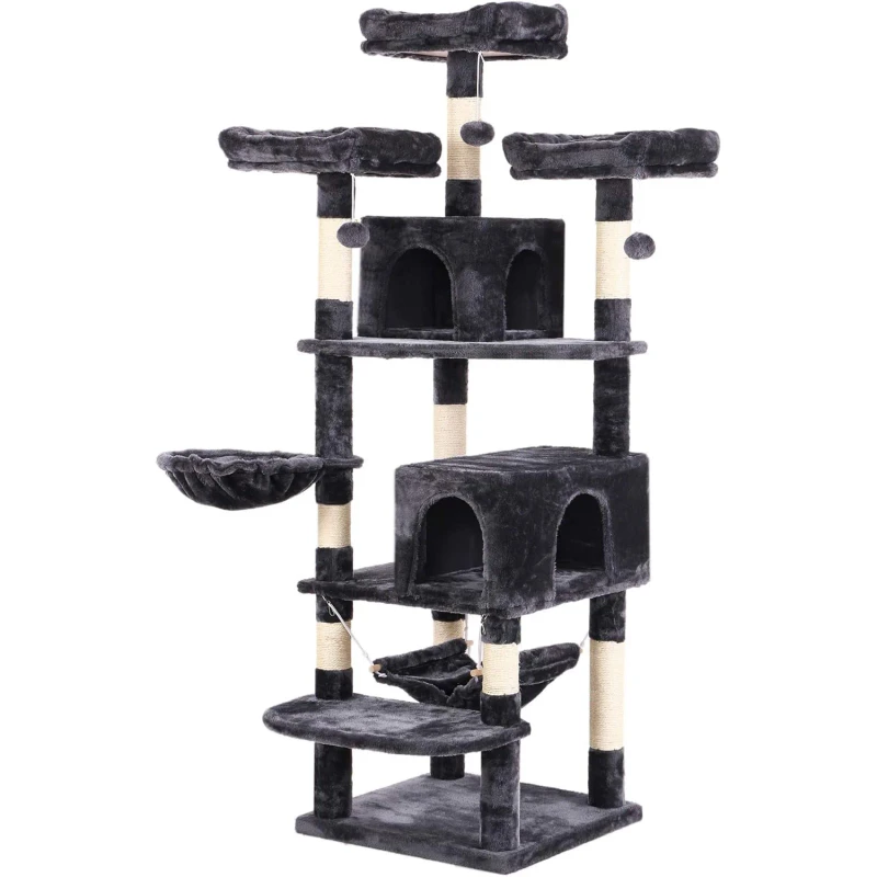 Eco Friendly Luxury Cat Scratching Post Sustainable Wooden Pet Tower Condo Sisal Faux Fur Paper Pet Supplies for Cats
