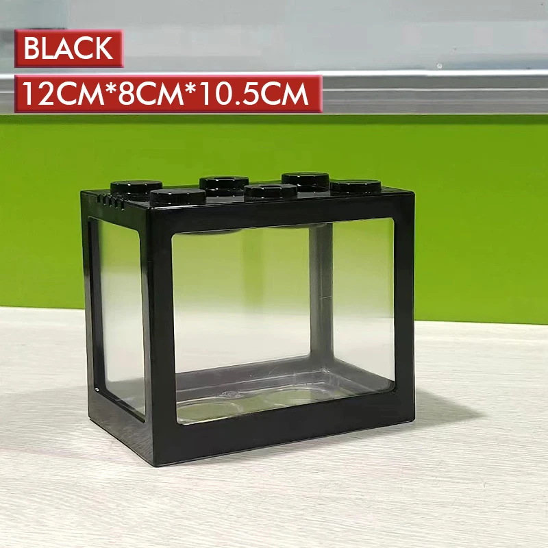 Eco Friendly Mini Desktop Betta Fish Tank Aquarium Square Building Block Decorative Accessories Box