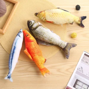 Eco Friendly Mint Fish Cat Molar Bite Toy Lovely Style Plush Pet Chew Toys for Dogs Cross Border