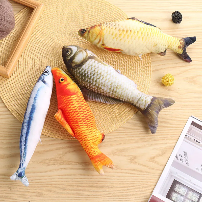 Eco Friendly Mint Fish Cat Molar Bite Toy Lovely Style Plush Pet Chew Toys for Dogs Cross Border