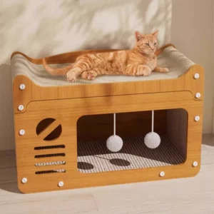 Eco Friendly Modern Large Wood Paper Cat Scratching Board Cat Tree Scratcher Furniture