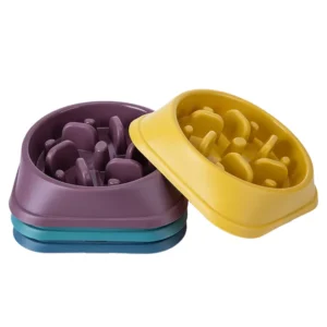 Eco Friendly Non Slip Slow Dog Feeder Healthy Plastic Pet Bowl with Choking Prevention Features