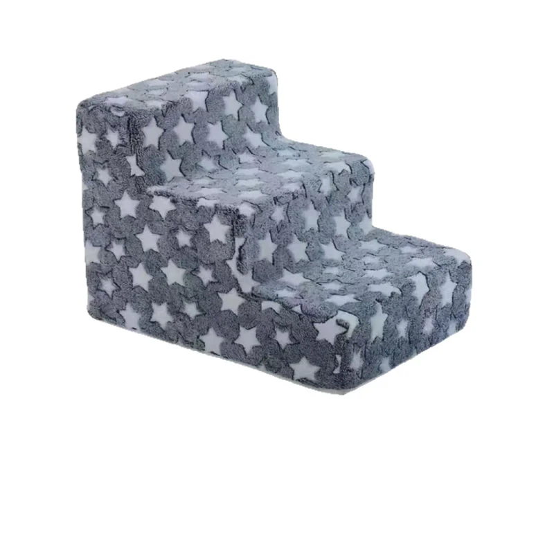Eco-Friendly Pet Bedside Stairs Solid Pattern Removable Washable Small Dog Teddy Climbing Ladder Cat Ladder Going Bed
