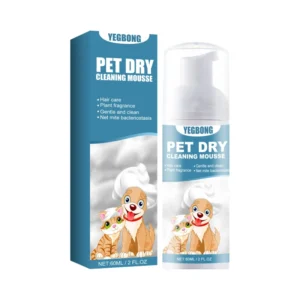 Eco Friendly Pet Dry Cleaning Mousse Shampoo for Dogs No Wash Odor Removal Smooth Coat Grooming Bathroom 60ml Mild Texture
