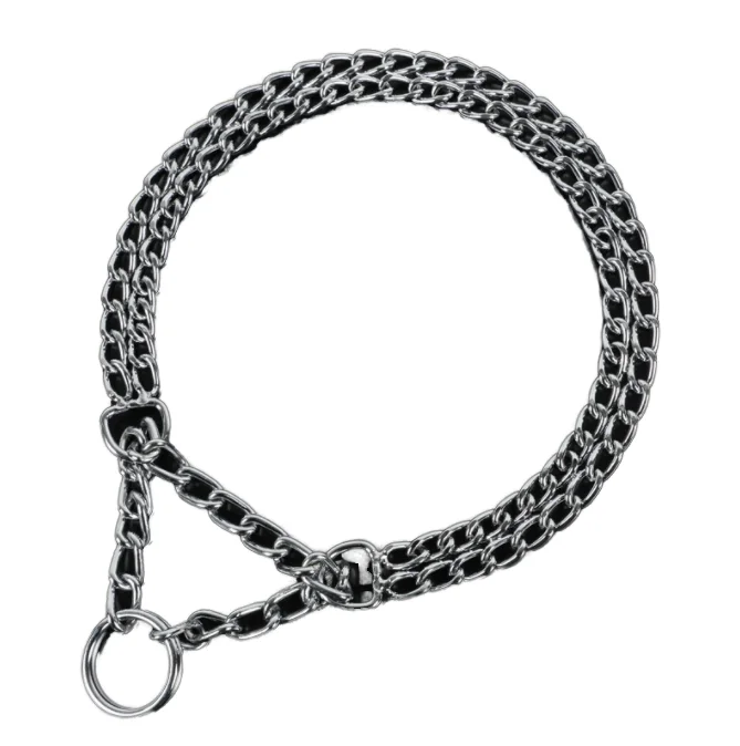 Eco Friendly Pet P Chain Double Row Explosion Proof Dog Collar Training Products Dog Choke Collars