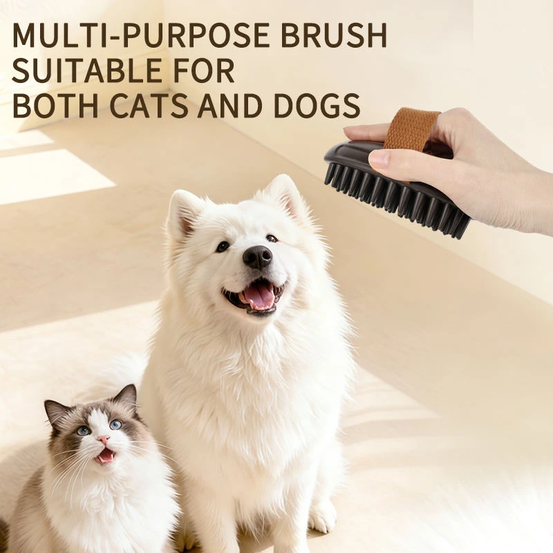 Eco Friendly Pet Shower Brush with Rubber Massage Heads for Dog and Cat Grooming