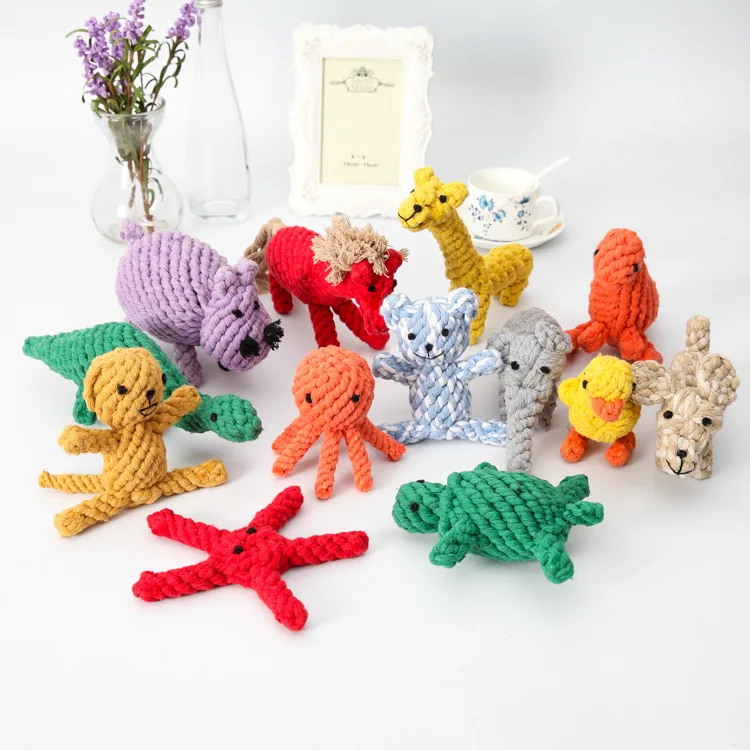 Eco Friendly Pet Supplies Bulk Interactive Custom Cat Animal Cotton Rope Dog Chew Toys Set Dog Pet Chew Toys