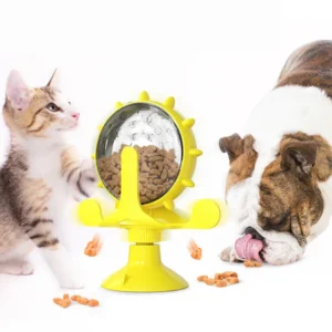 Eco Friendly Pet Supplies Puppy Toys Cat Teaser Slow Feeder Windmill Turntable for Small Animals and Dogs
