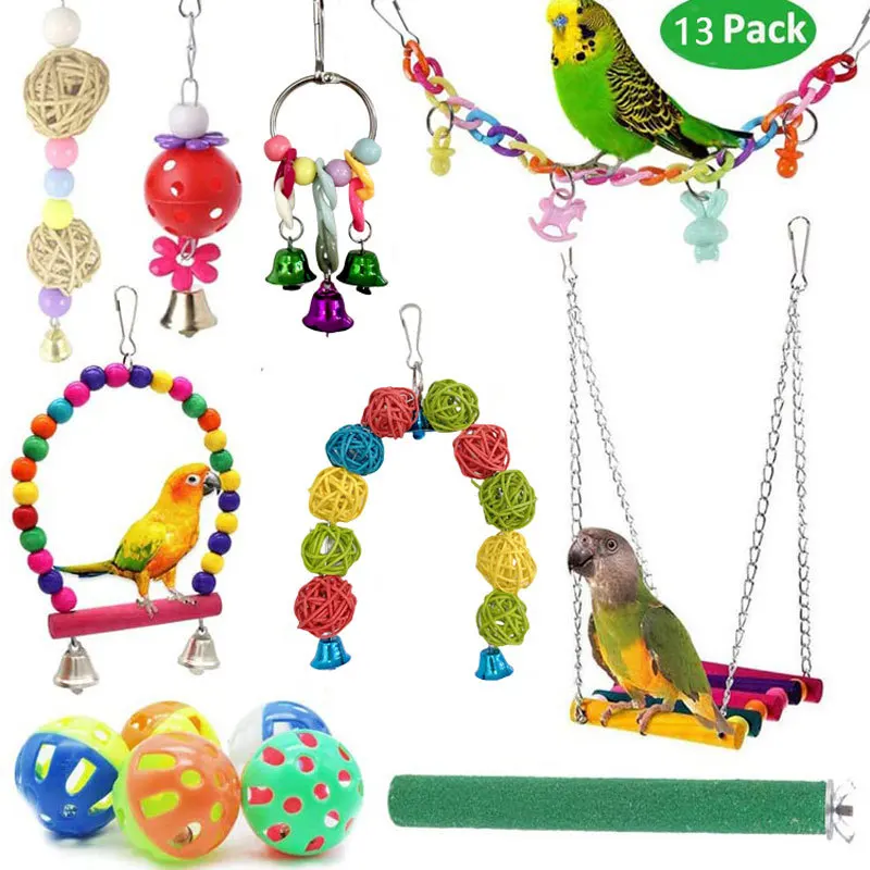 Eco Friendly Plastic Bird Toy Set for Parrots All Holidays