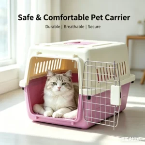 Eco Friendly Plastic Cat Dog Flight Carrier Case Classic Style Large Capacity Sustainable Pet Transport Box Pet Carriers